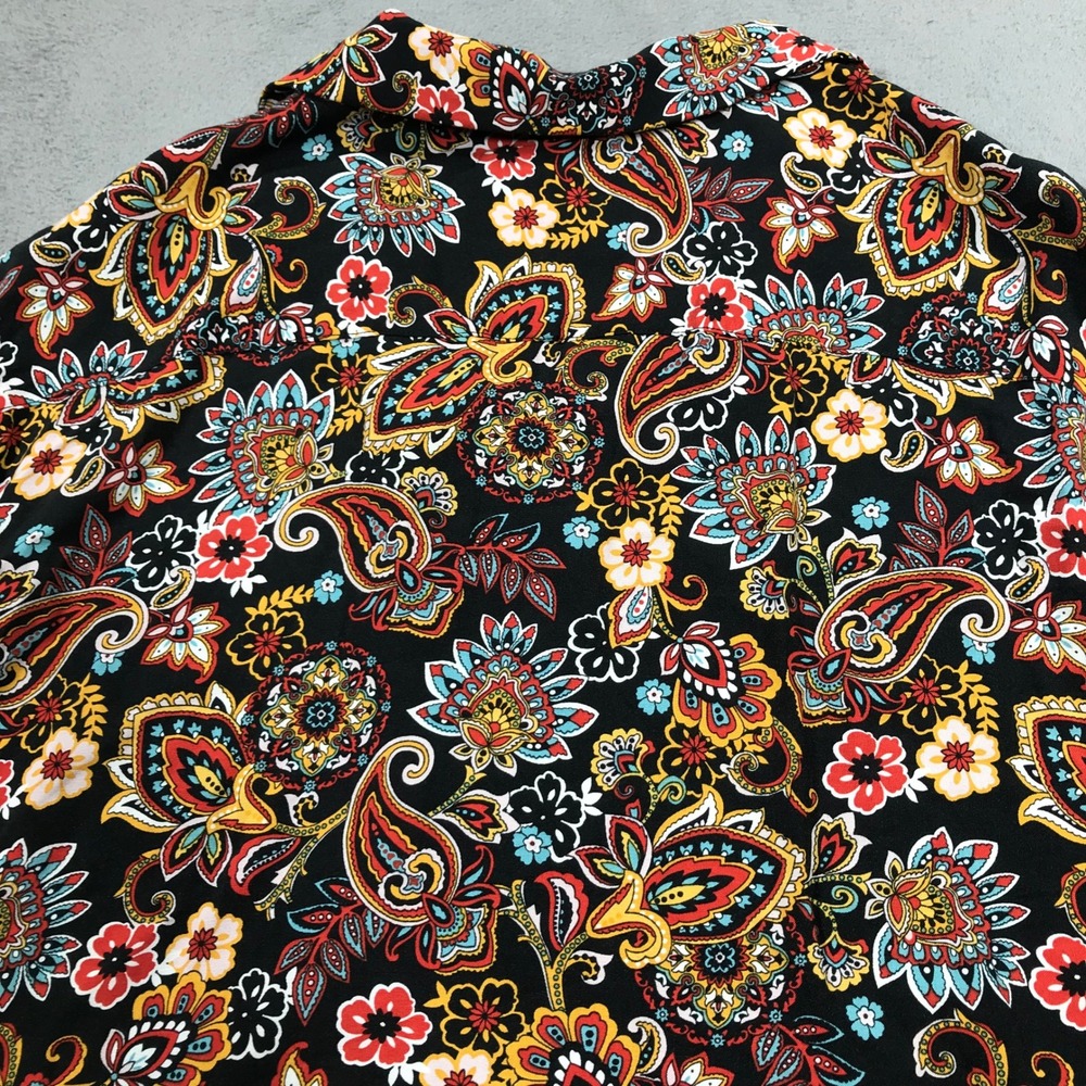 Denim & Flower Shirt Mens Large Paisley Viscose Short Sleeve Lightweight NEW - Picture 9 of 10